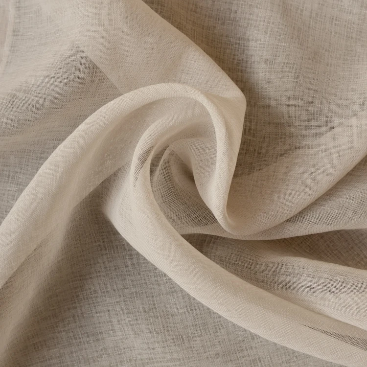 Tissu voile léger en étamine uni avec bas plombé