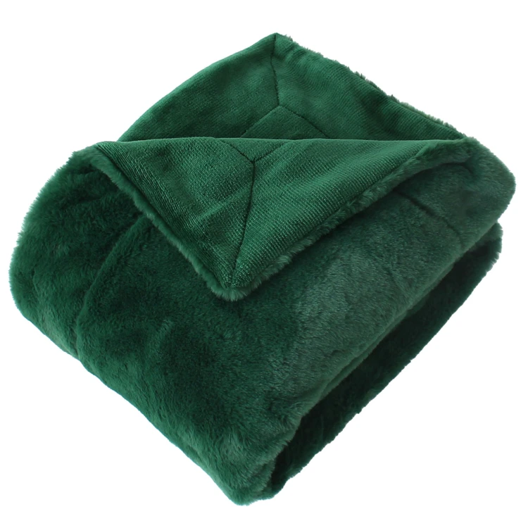 Plaid effet fourrure double face flanelle
