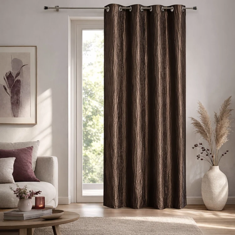 Rideau d'Ameublement en Taffetas Froissé