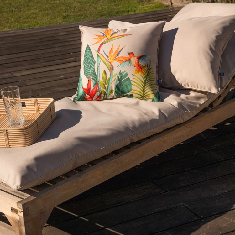 Coussin extérieur décoratif à motif exotique
