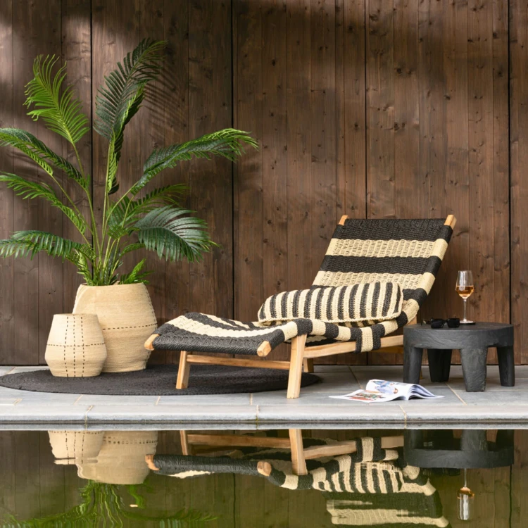 Set de 2 tables basses rondes en bois de teck
