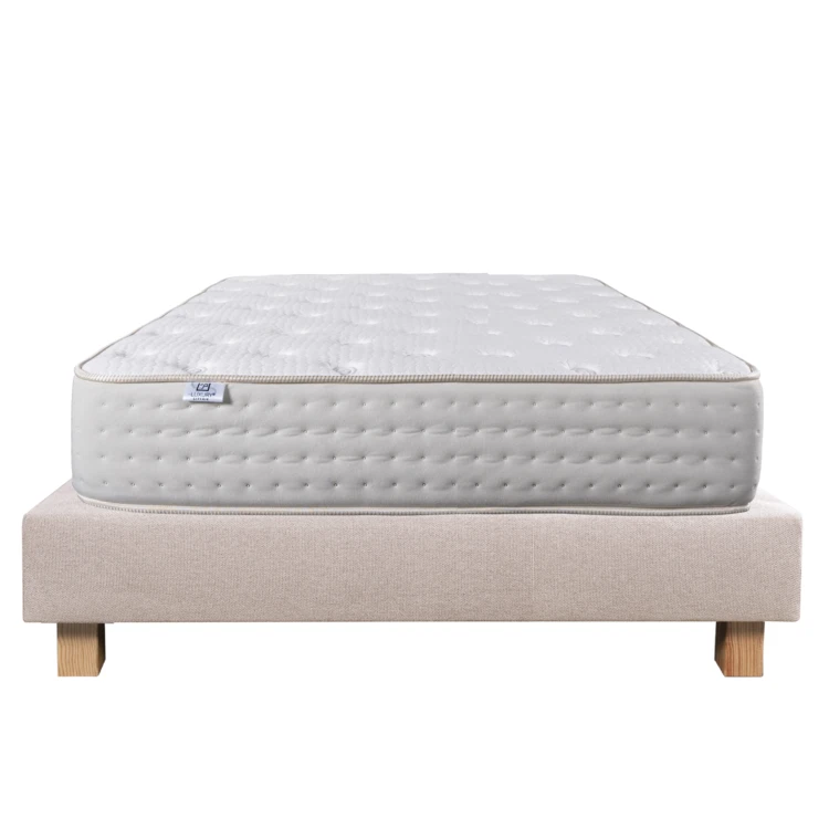Set Matratze Schaumstoff 26 cm und Lattenrost Beige