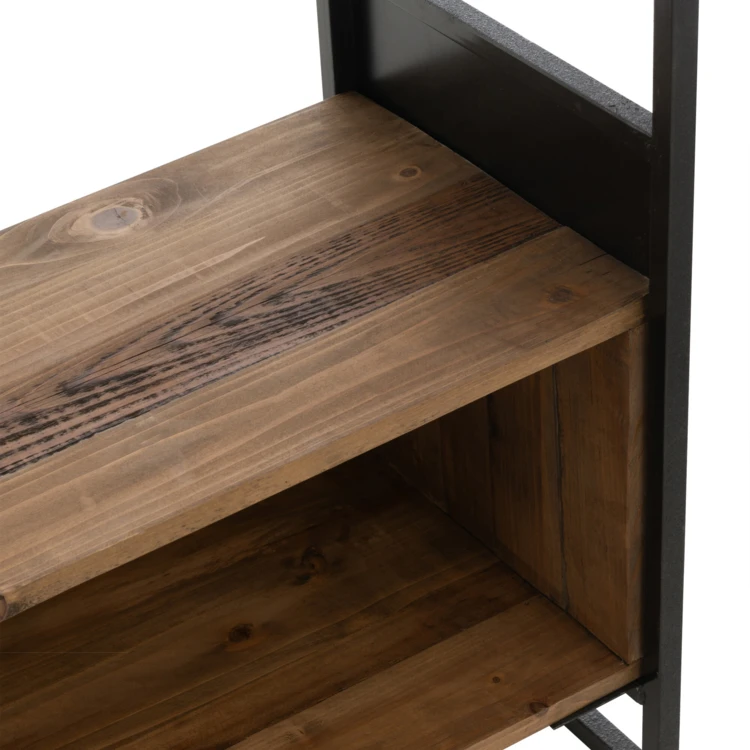 Gran estantería de madera reciclada y metal