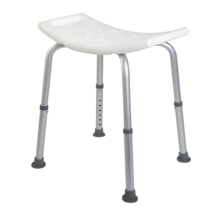 Tabouret de douche réglable avec assise large et poignées