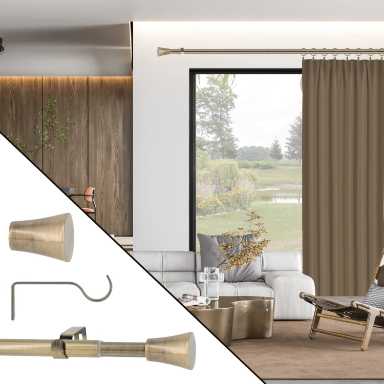Kit tringle à rideaux extensible avec embouts pommeau D19mm