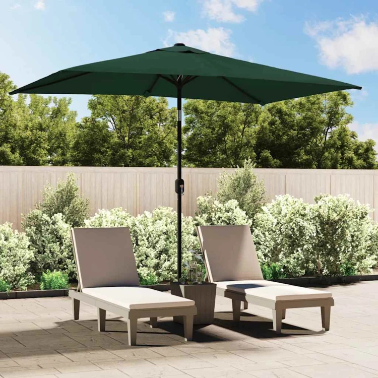 Parasol d'extérieur rectangulaire inclinable