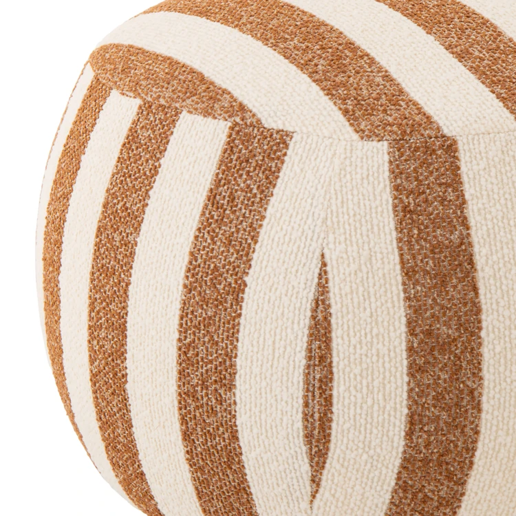 Runder Pouf aus gestreiftem Stoff
