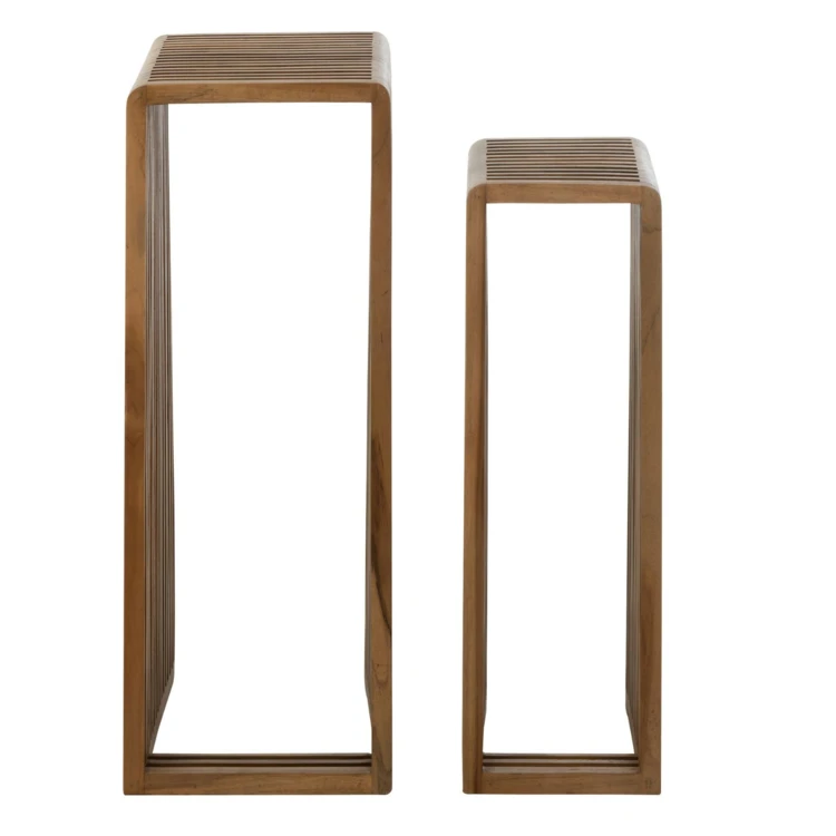 Meuble console gigogne cubique en teck lot de 2