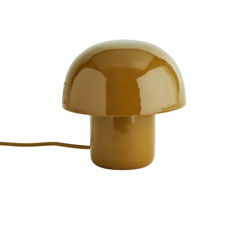 Lampe à poser en fer émaillé avec abat-jour dôme