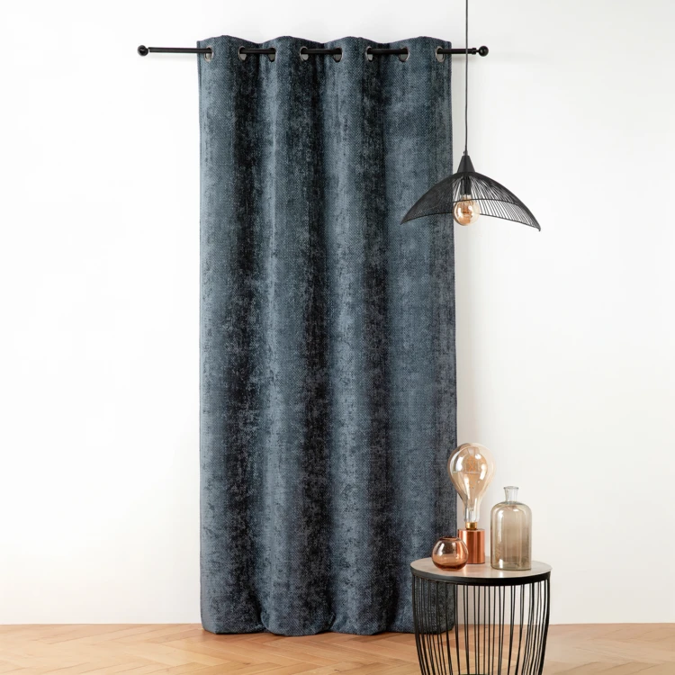 Rideau thermique et phonique effet chenille satinée
