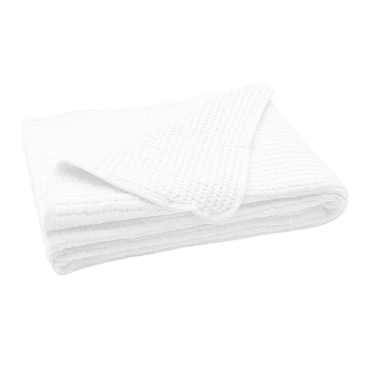 Colcha de nido de abeja de algodón reversible