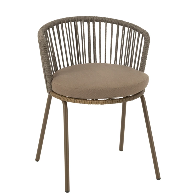 Design-Gartenstuhl aus Stahl und Kordel