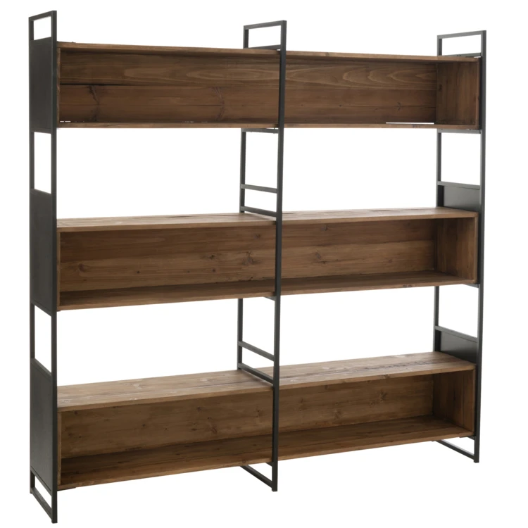 Gran estantería de madera reciclada y metal