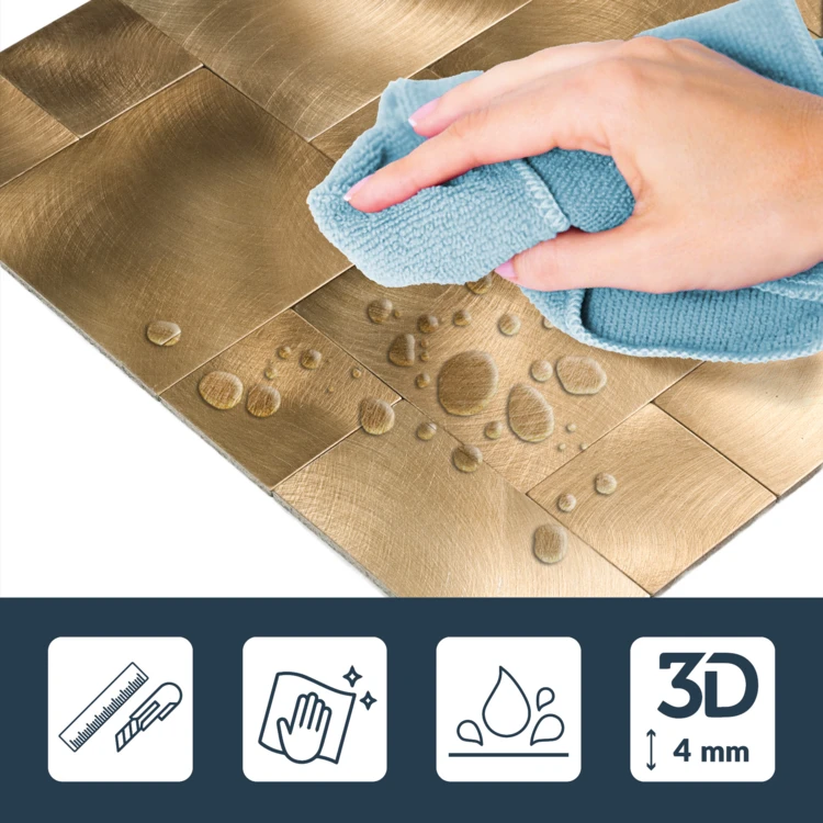 Crédence adhésive murale 3D effet tressé 4 pièces
