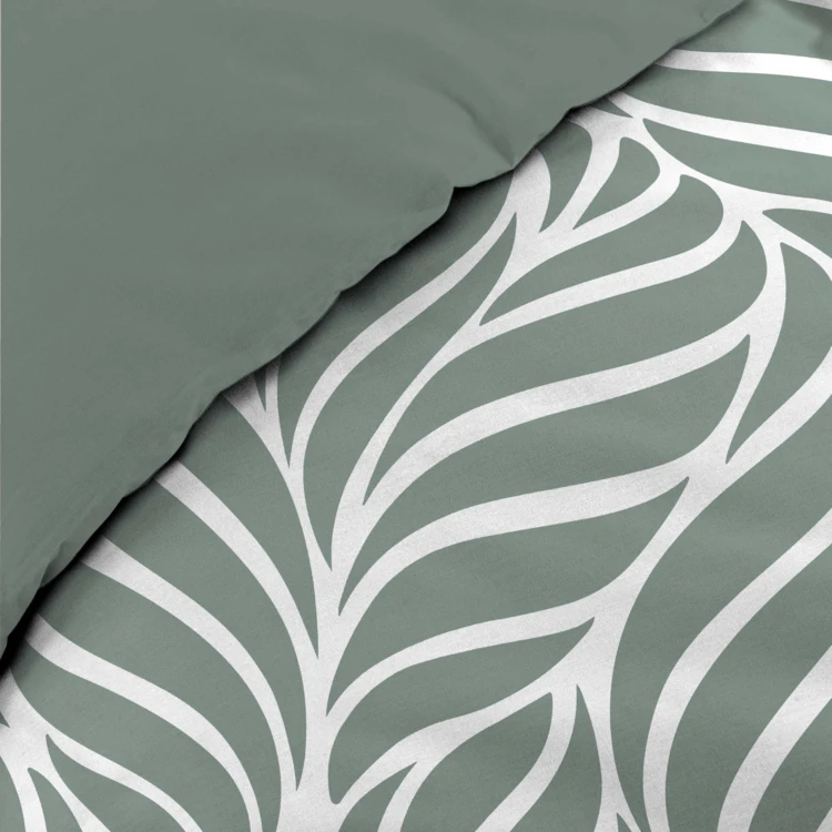 Juego de cama de 3 piezas en algodón con diseño de hojas + fundas de almohada