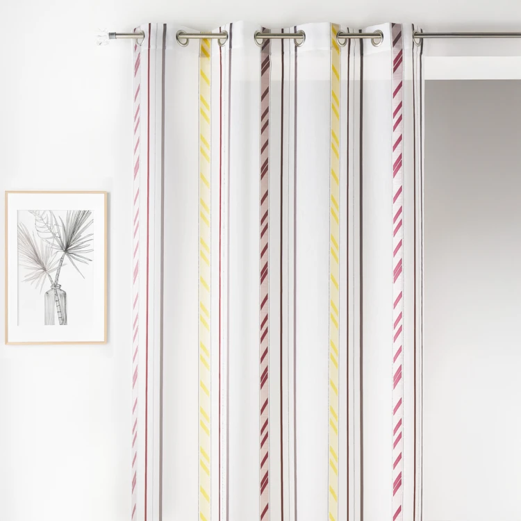 Voilage fantaisie en organza à rayures verticales