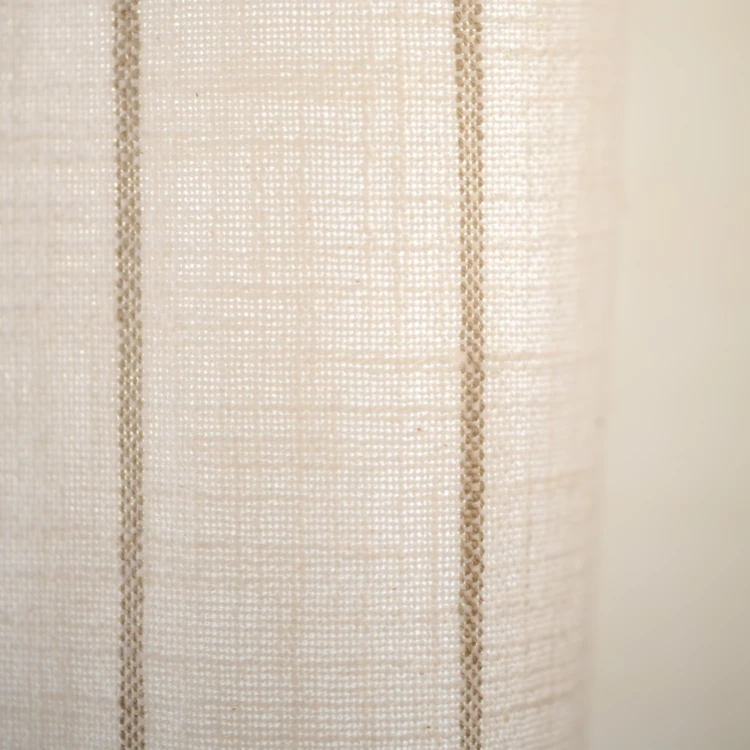 Rideau coton rayé beige