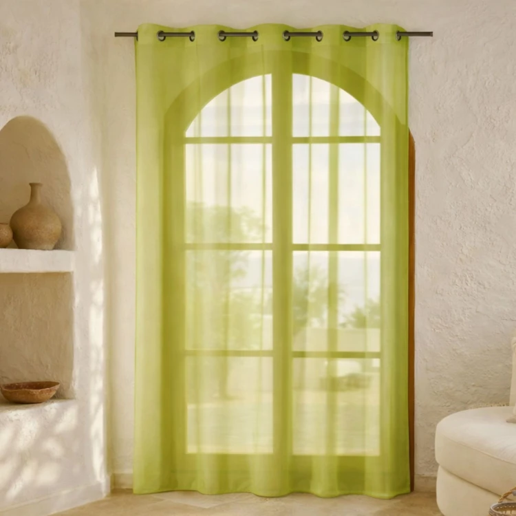 Visillos Lisos en Estameña con Ollaos