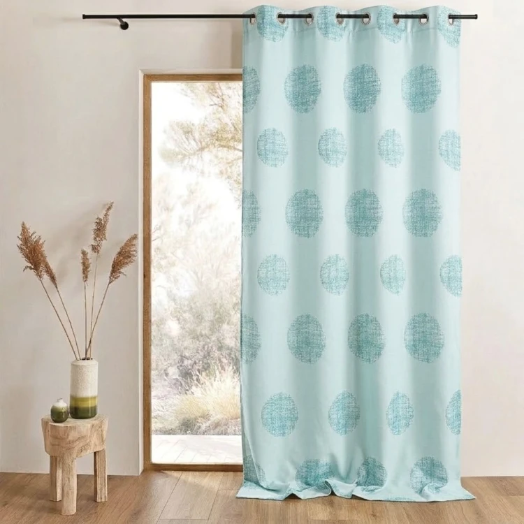 Rideau jacquard imprimé rond chiné