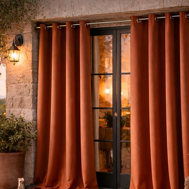 Rideau d'extérieur en tissu déperlant