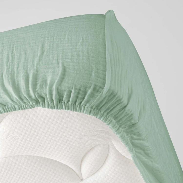 Drap housse en gaze de coton