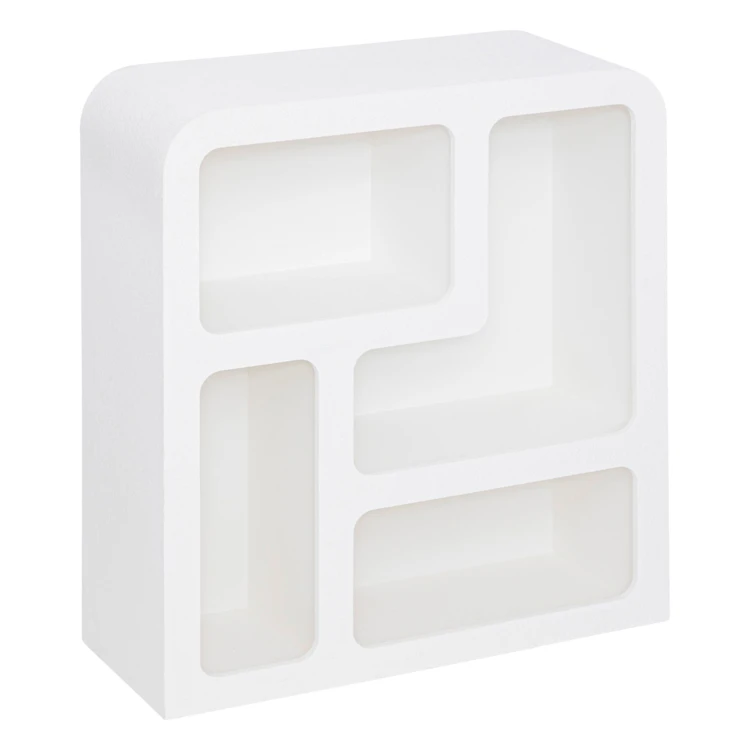 Estantería de madera con 4 nichos