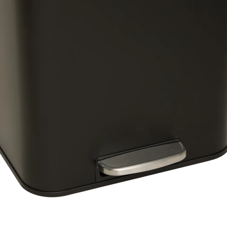 Poubelle à pédale rectangulaire en métal avec filtre anti-odeurs 30 L