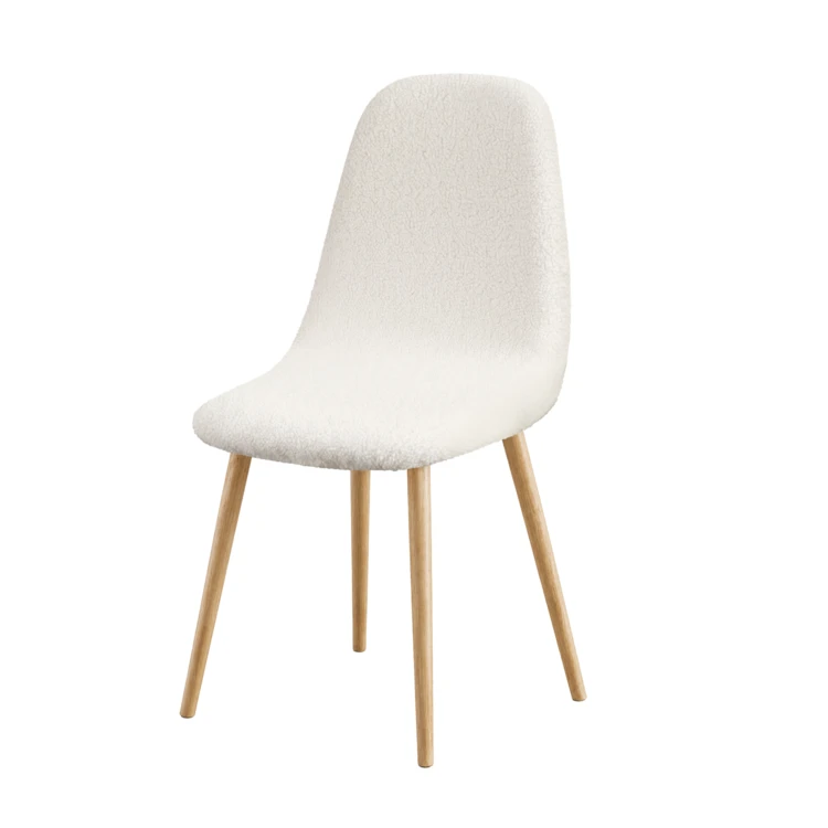 Housse de chaise scandinave extensible en tissu bouclette