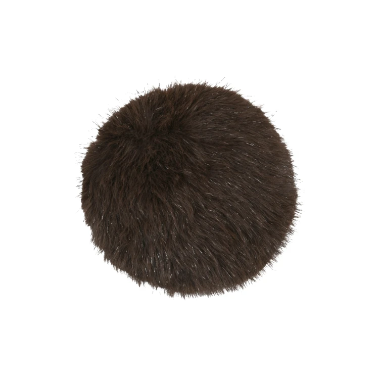 Coussin rond à poils longs