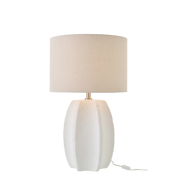 Lampe à poser en poterie avec pied sculpté