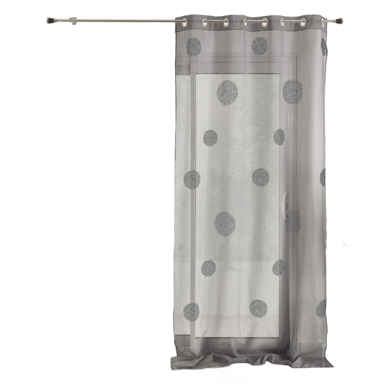 Voilage tamisant gros broderie pois