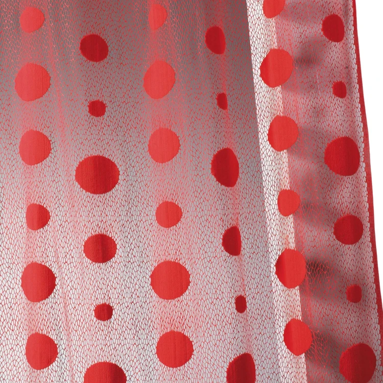 Voilage en maille effet filet à pois
