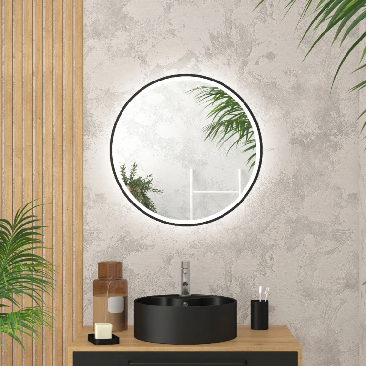 Miroir rond à leds