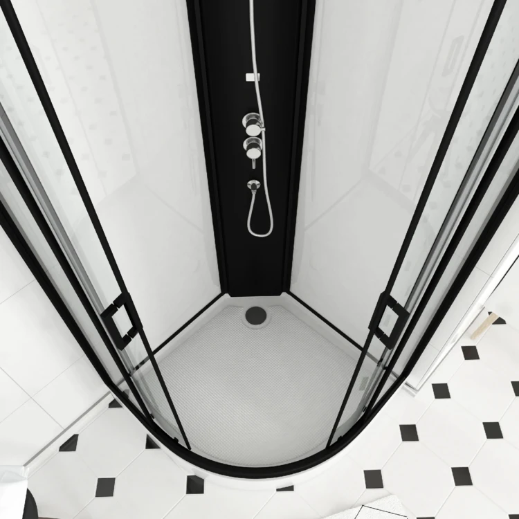 Cabine de douche en 1/4 de cercle