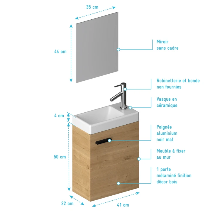 Lave main avec miroir