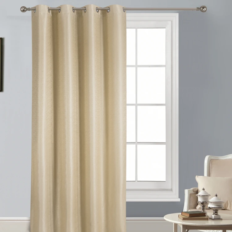Rideau uni tissé avec motifs en relief