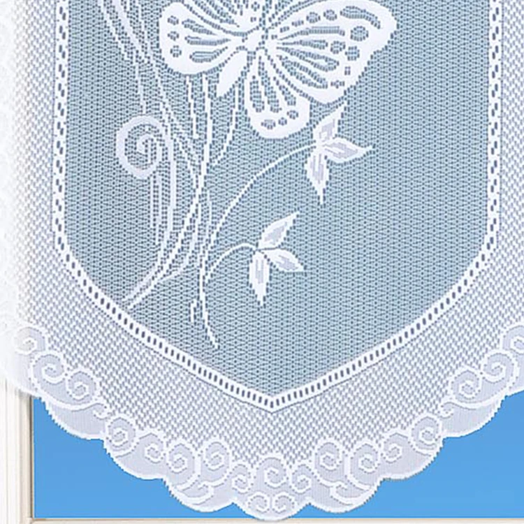 Paire de petits voilages en dentelle motifs papillons