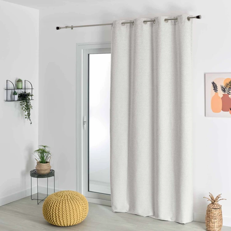 Thermischer, halbverdunkelnder Jacquard-Vorhang mit Bouclé