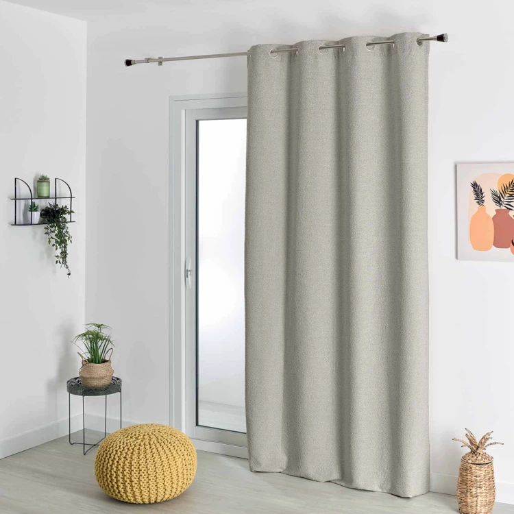 Thermischer, halbverdunkelnder Jacquard-Vorhang mit Bouclé