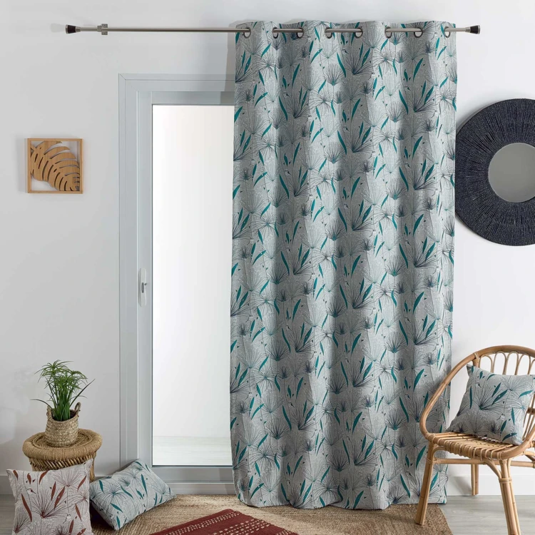 Cortina de decoración en jacquard con motivo de papiro