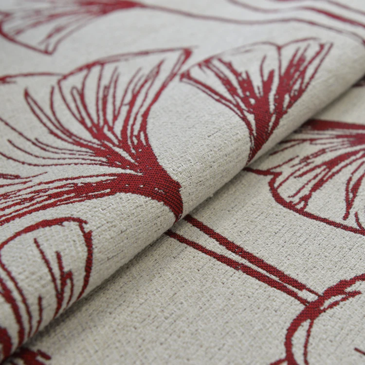 Tissu d'ameublement fleurs de gingko