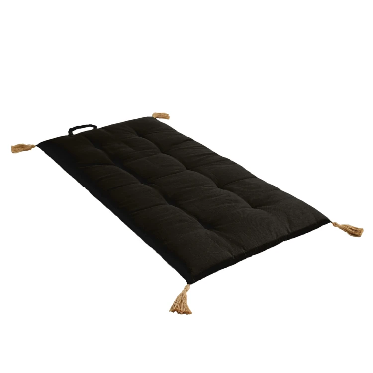 Bunter Futon mit 4 Jutebommeln