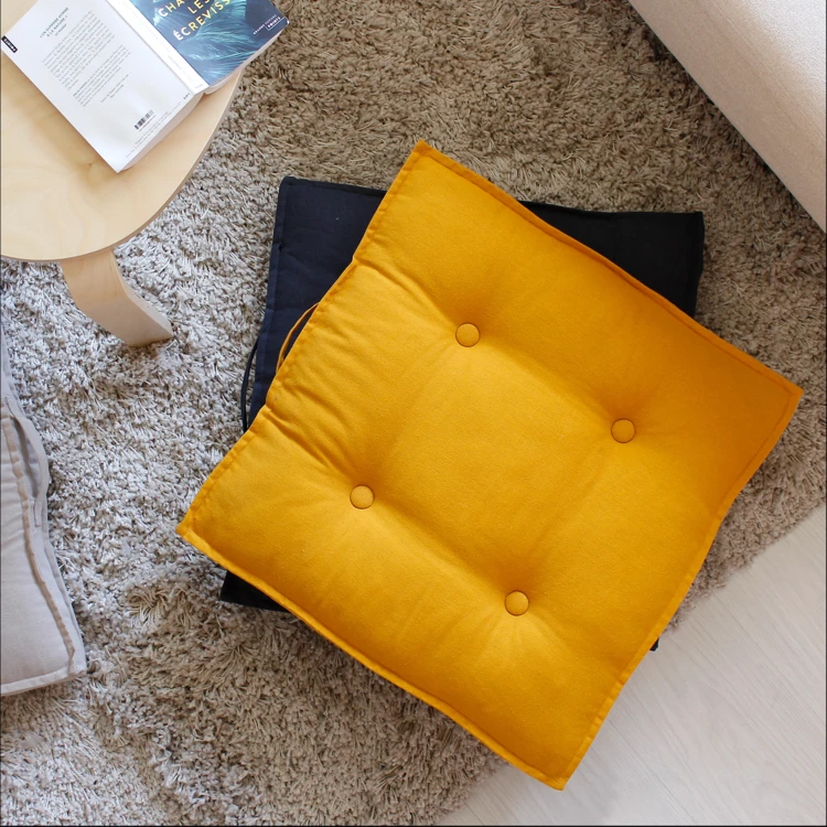 Coussin de sol uni en pur coton