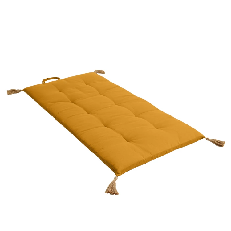 Bunter Futon mit 4 Jutebommeln