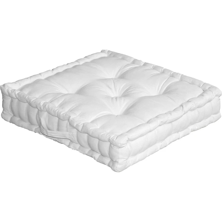 Coussin de sol uni en pur coton