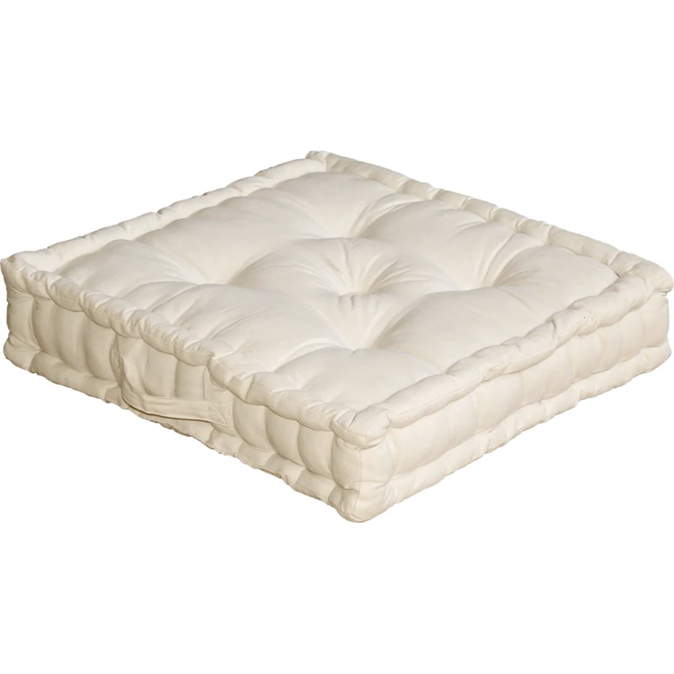 Coussin de sol uni en pur coton