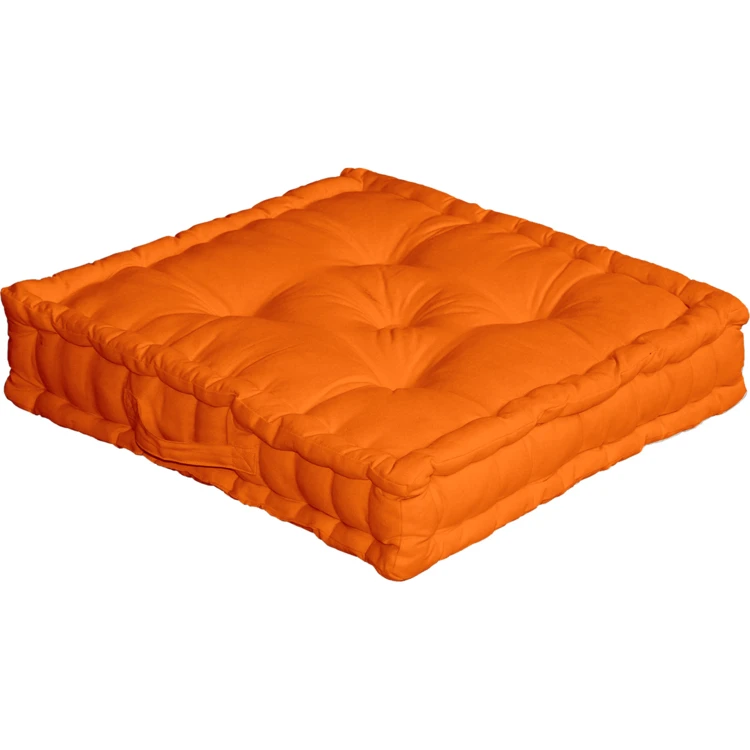 Coussin de sol uni en pur coton