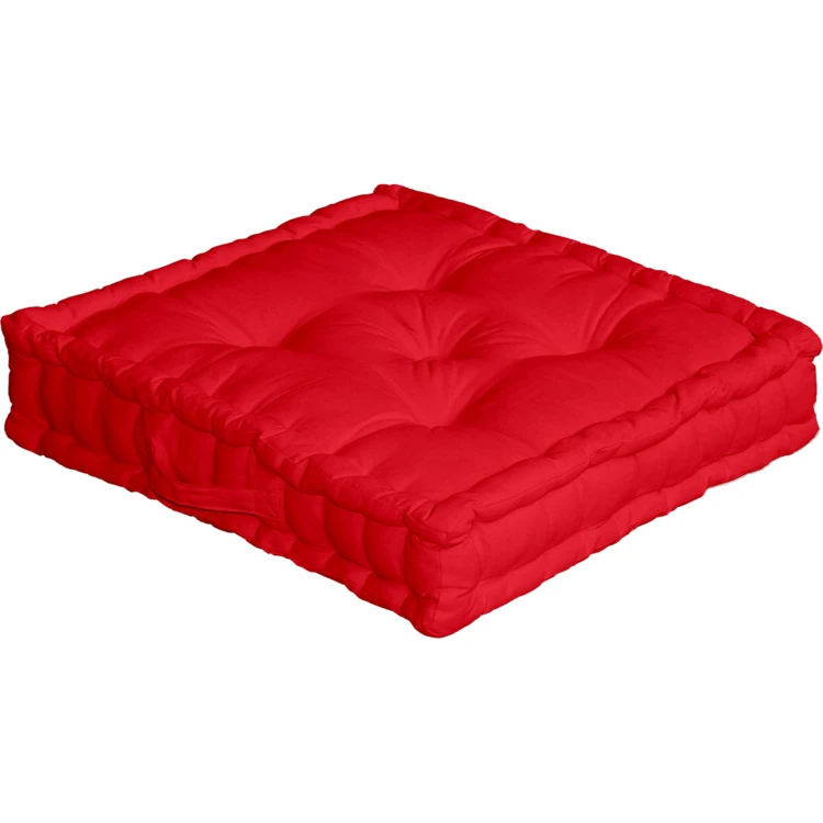 Coussin de sol uni en pur coton