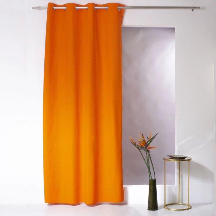 Farbenfroher Vorhang aus reiner Baumwolle 8 Ösen
