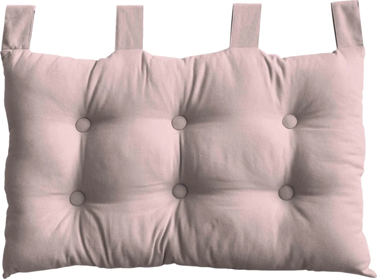 Coussin tête de lit en coton et pattes boutonnées